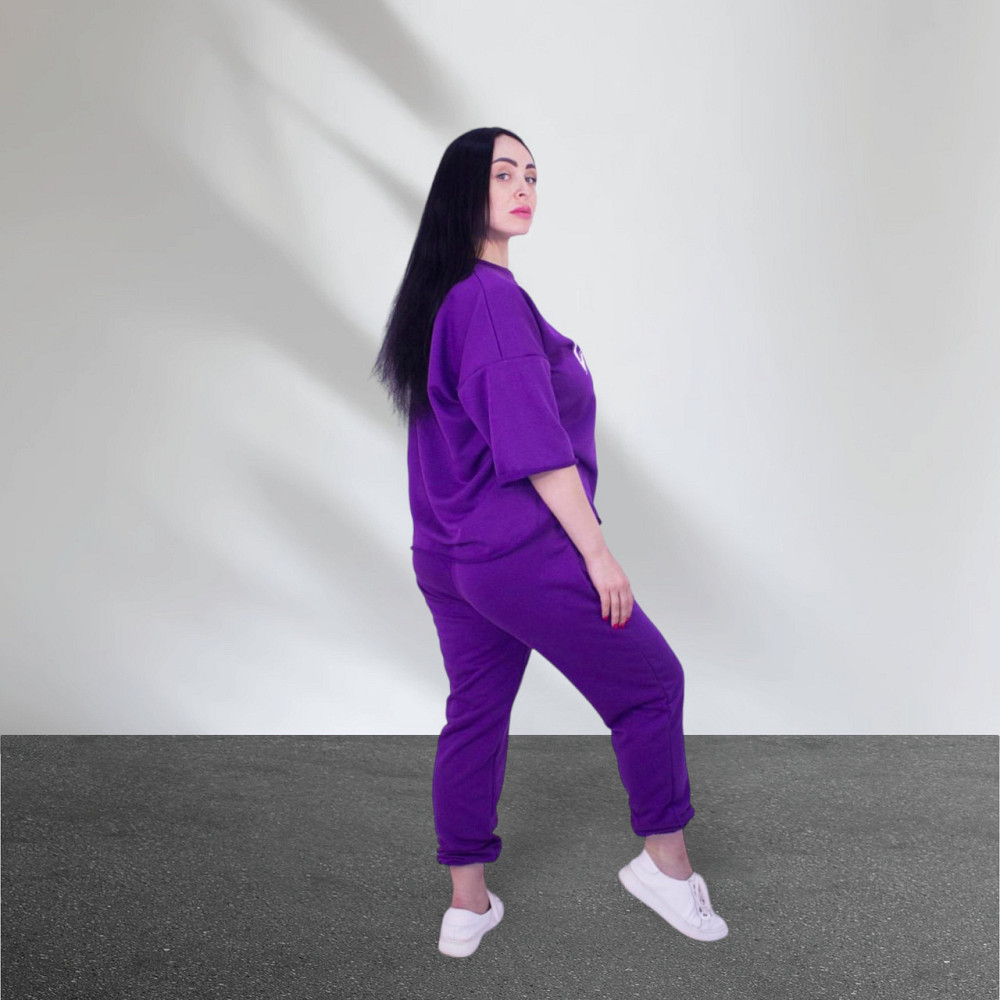 Спортивный летний костюм женский Фиолетовый XL-2XL Харьков - изображение 5