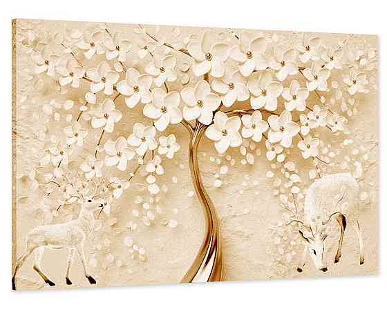 Картина холст в гостиную / спальню  Дерево білі квіти    MLP_21 Киев