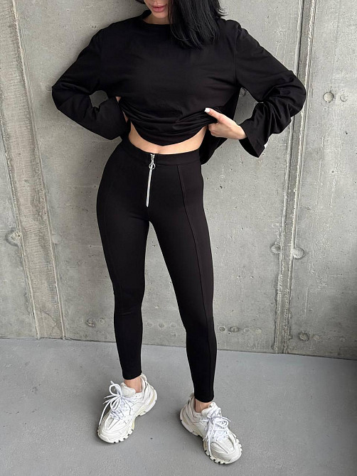 Женские повседневные леггинсы с молнией турецкий трикотаж алекс Одесса - изображение 8