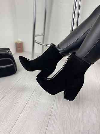Черевики жіночі TWO STEPS чорні замша натуральна каблук 9.5см 36-40 (2728) Коломия