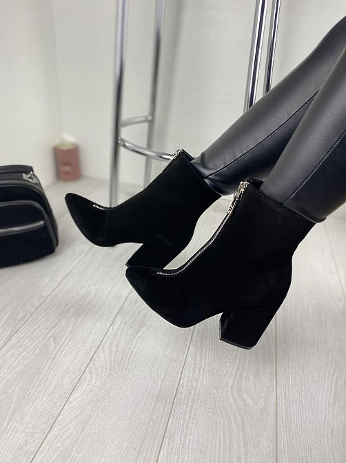 Черевики жіночі TWO STEPS чорні замша натуральна каблук 9.5см 36-40 (2728) Коломия - фото 3