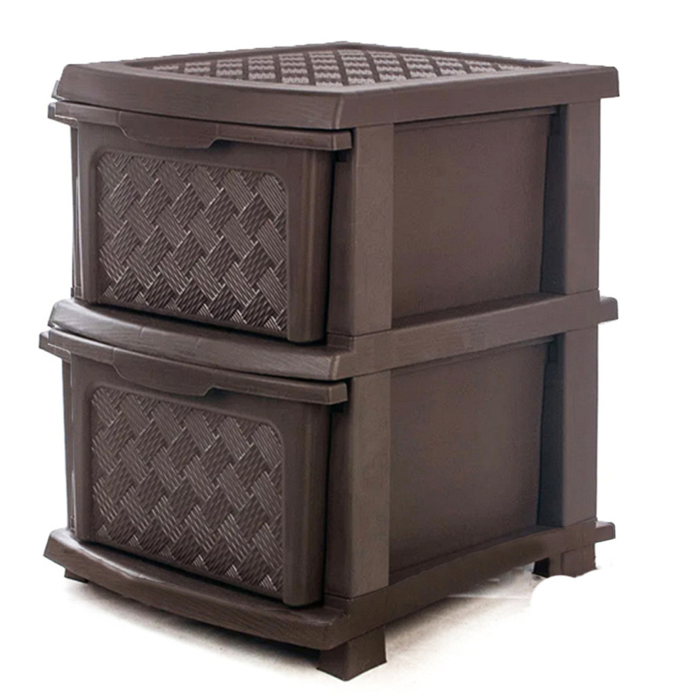 Комод пластиковый 2 яруса коричневый R-Plastic 