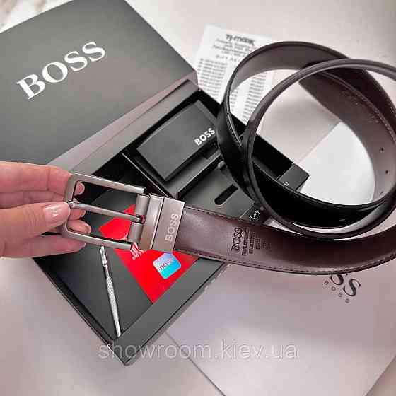 Мужской двусторонний ремень с двумя пряжками (203) Киев