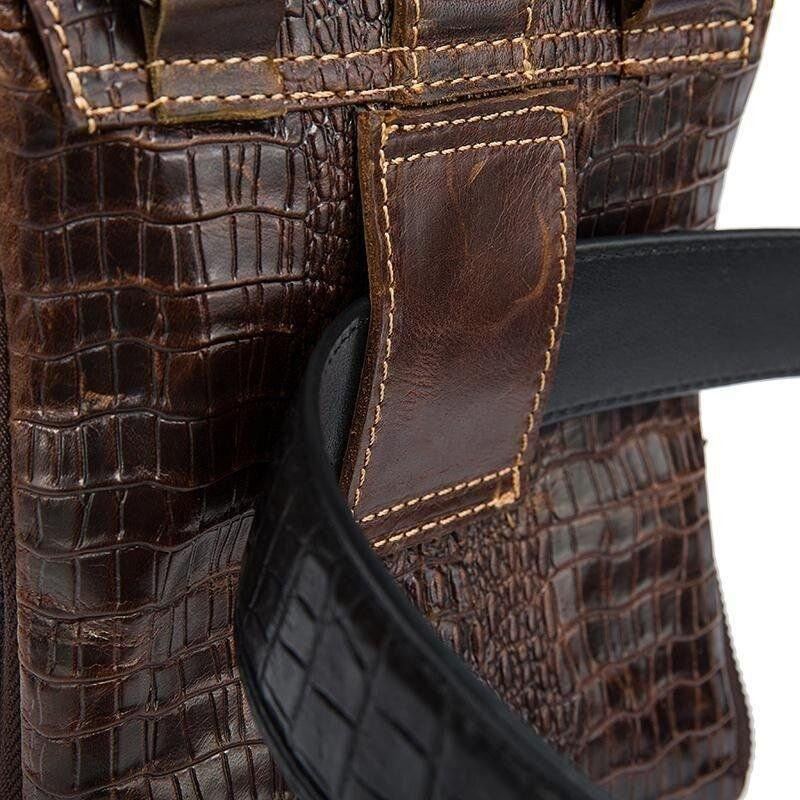 Сумка-месенджер тиснення під екзотику Vintage 20038 Коричнева Київ - фото 7