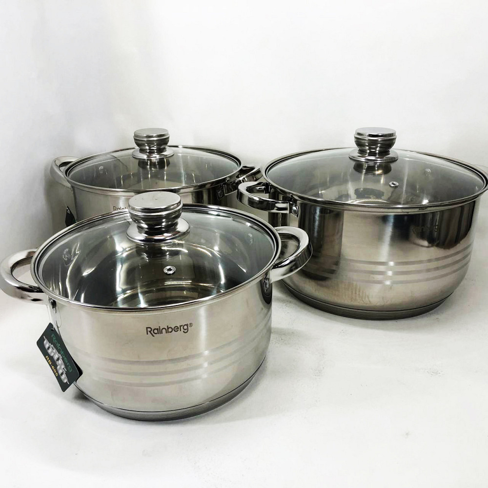 Набор кастрюль хорошего качевства Rainberg RB-605 8 шт, Набор кастрюль для электроплиты RD-25 Львов - изображение 2