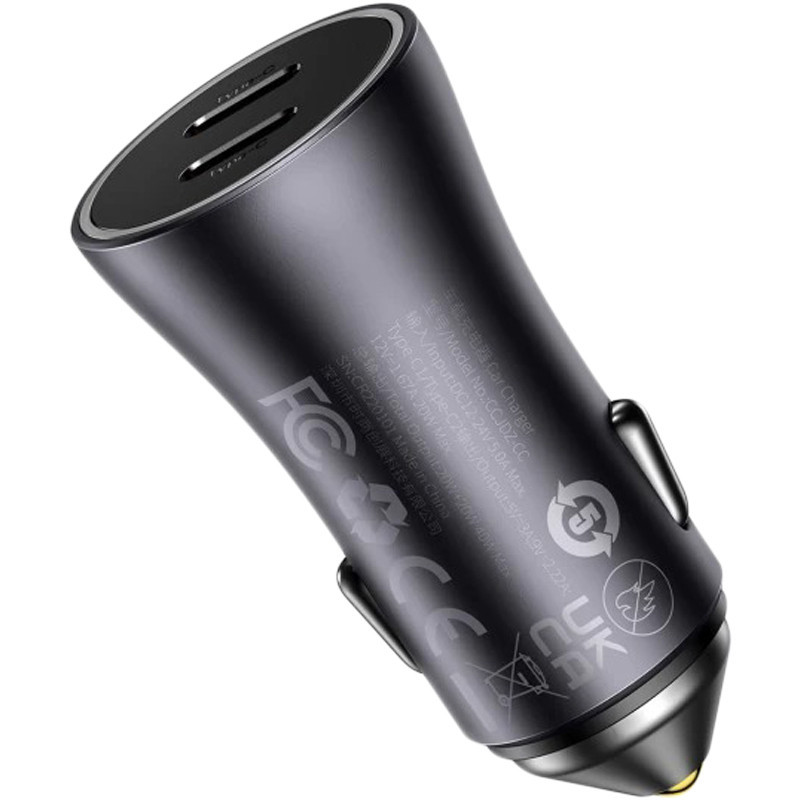 Автомобільний зарядний пристрій Baseus Golden Contactor Pro 2Type-C 40W (CGJP000013) Dark Grey Рівне - фото 2