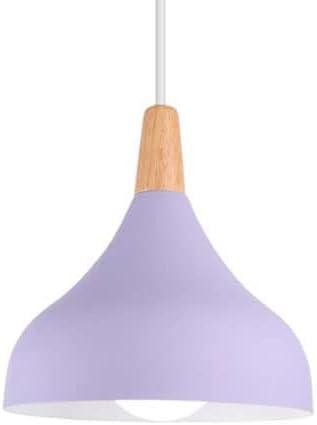 Підвісна лампа COSFEEL E27, фіолетова, ретро, скандинавський стиль, метал+дерево, для кухні, спальні світильник Київ - фото 2