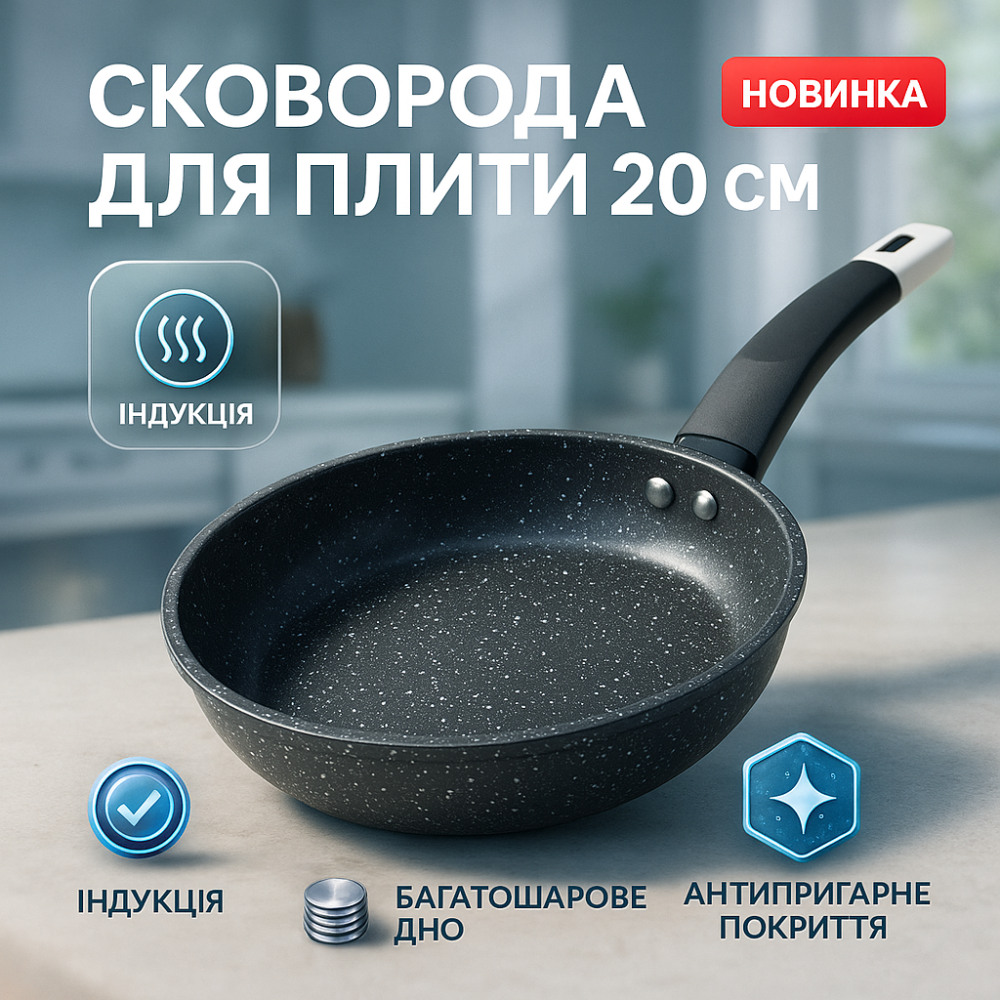 Долговечные сковородки Unique, Кулинарная сковорода с антипригарным покрытием, Сковорода фирменная JM-61 Львов - изображение 12