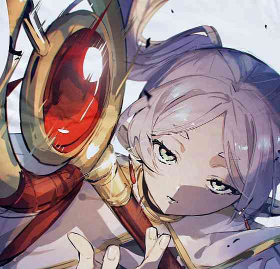 Футболка чоловіча з принтом аніме Аніме Фріерен Бейонд Джоурнейенд оверсайз (S/M/L) Черний Дніпро