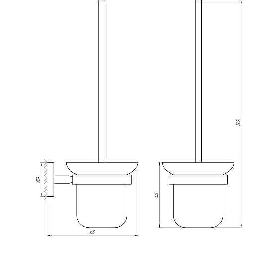 Йорж настінний Globus Lux BS8429A чорний матовий SUS304 Київ