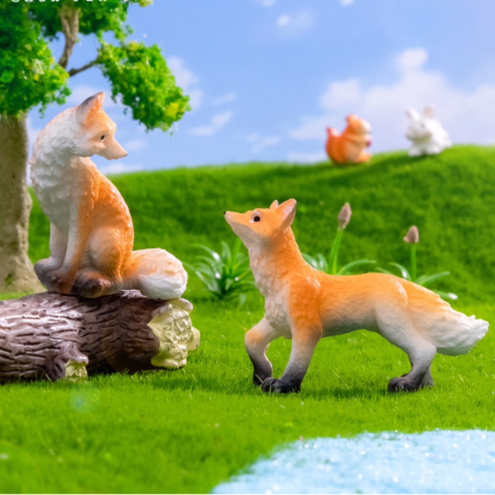 Набір декоративних фігурок Лисички для флорариуму, вазону, мини-саду, микроландшафту, піщаного столу Одеса - фото 1