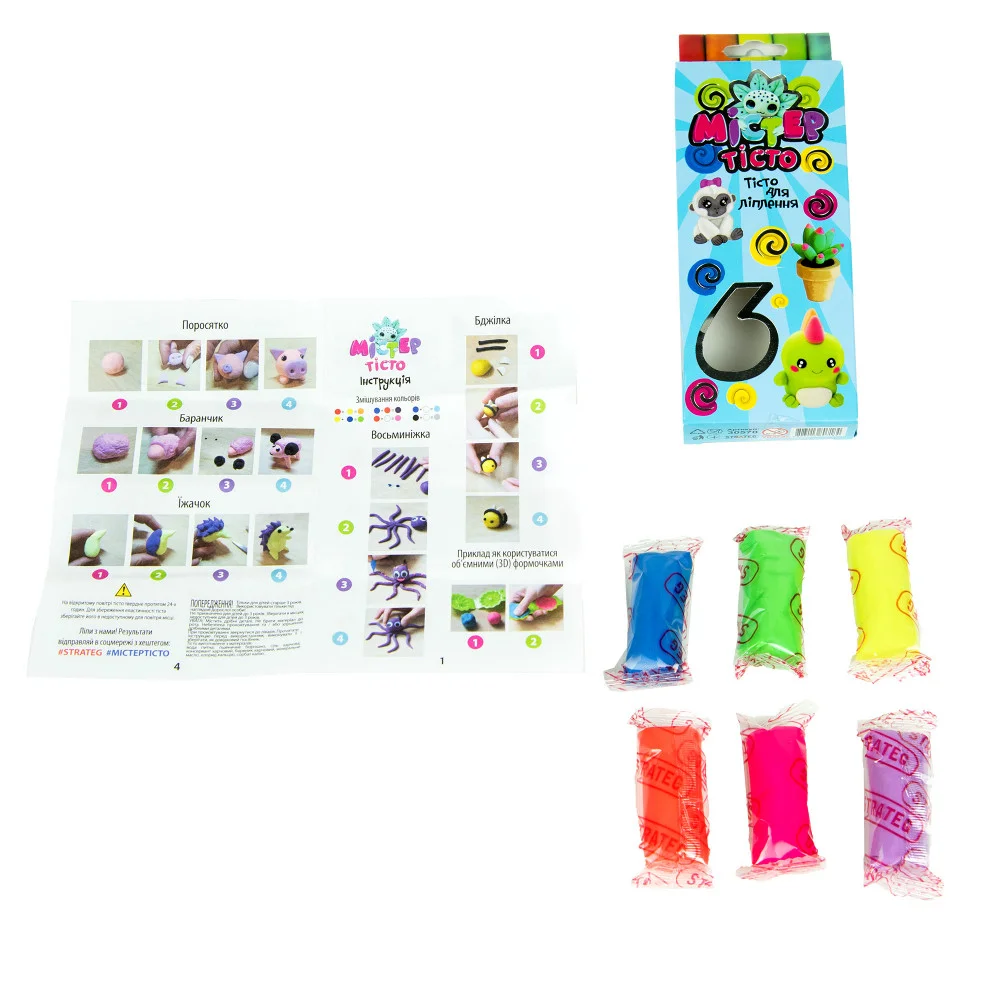 Набір тіста для ліпки 30570 (укр) "Містер тісто", 6 кольорів в кор-ці 15,1-6,8-2,4 см, шт Київ - фото 1