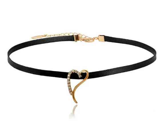 Колье-чокер Xuping 35952, ширина 4мм, кулон 24*14мм, длина 31+11см, позолота 18К Киев