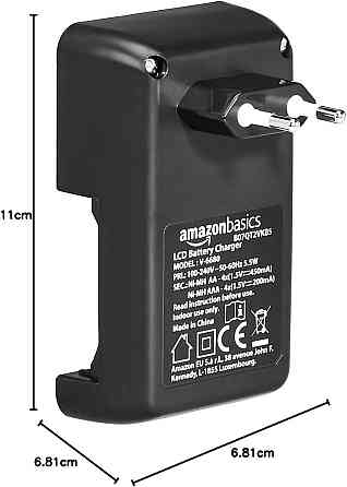 Зарядное устройство для 4 аккумуляторов AA/AAA Amazon Basics интеллектуальное цифровое с LCD 100–240В Киев