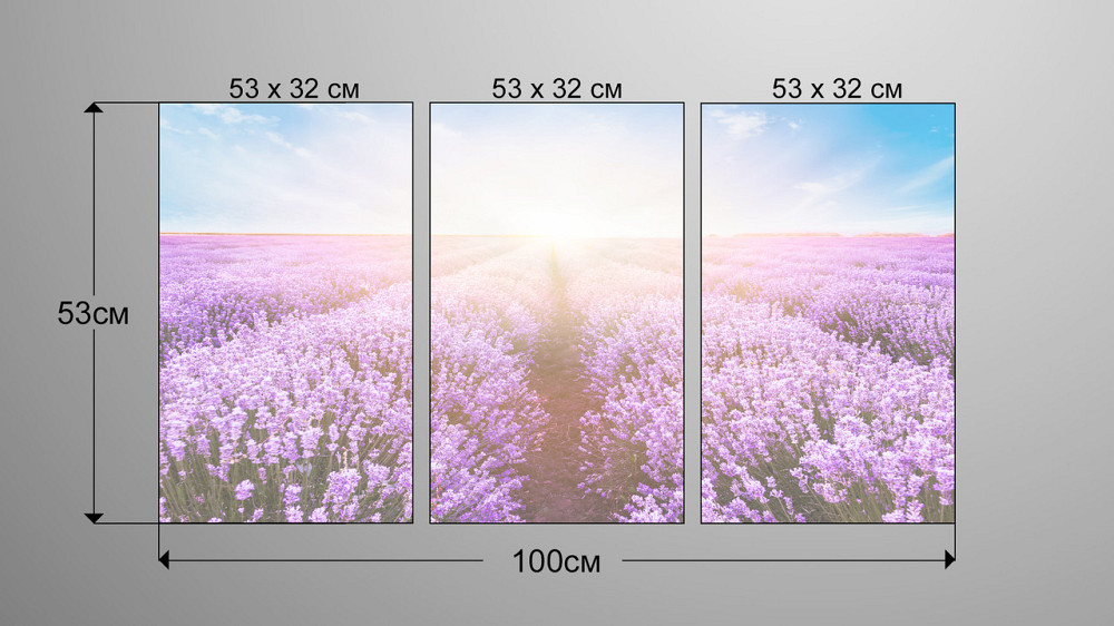 Модульна картина Полі Лаванда Аrt-184_3А Київ - фото 3