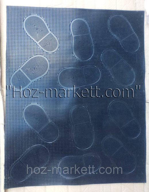 Резиновый коврик Следы средний  75 см х 45 см черный Харьков - изображение 1