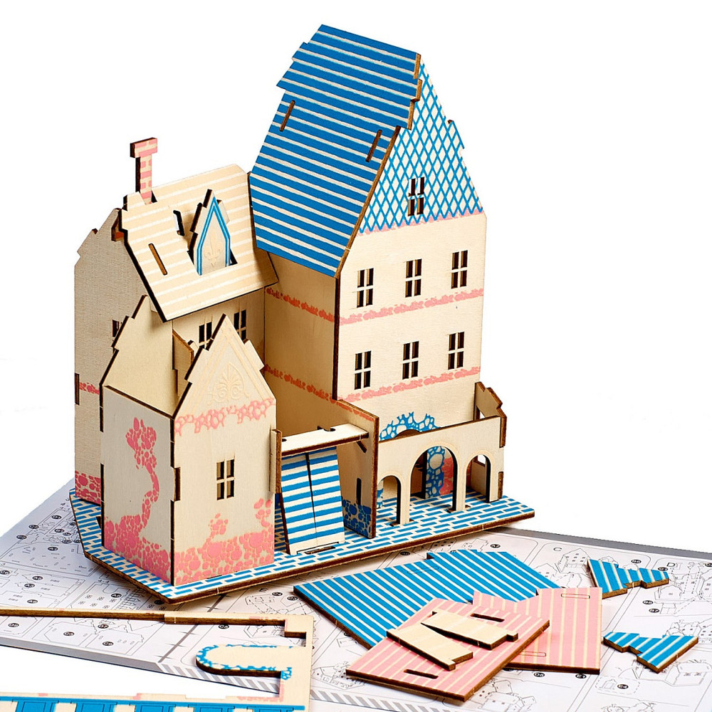 Деревянные 3D  пазлы . Трехмерный конструктор-головоломка  21 см * 16 см * 23 см. Деревянный конструктор Каменец-Подольский - изображение 5