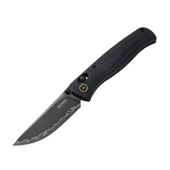 Ніж складаний туристичний SRM Medal 255L-MB3 (8.2 см) 140Cr / Micarta чорний Київ