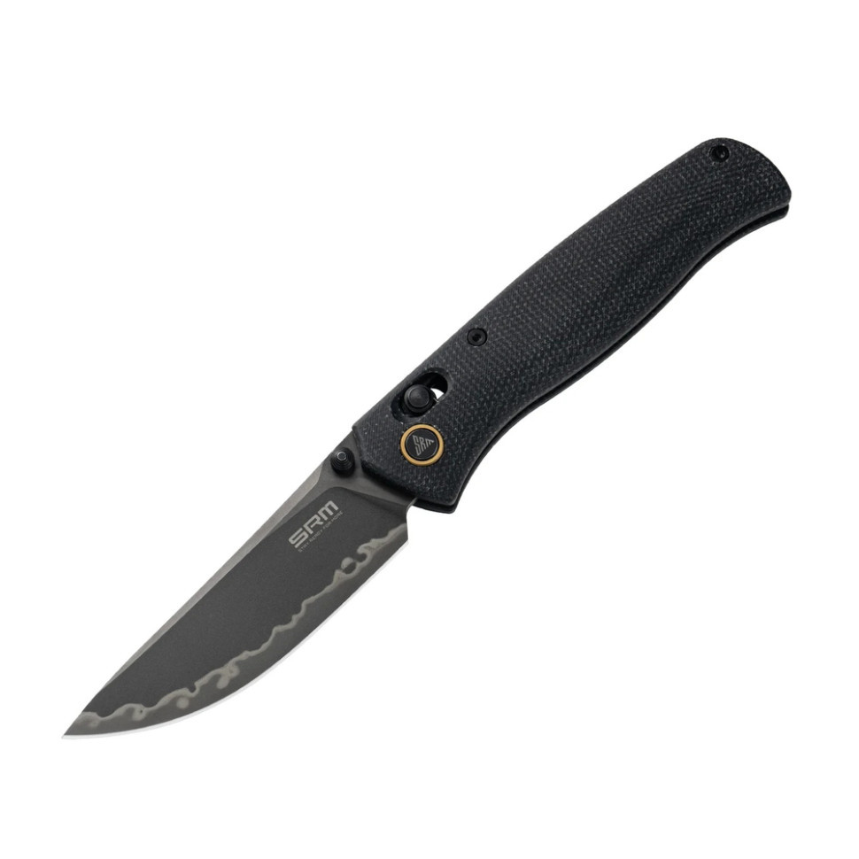 Ніж складаний туристичний SRM Medal 255L-MB3 (8.2 см) 140Cr / Micarta чорний Київ - фото 3