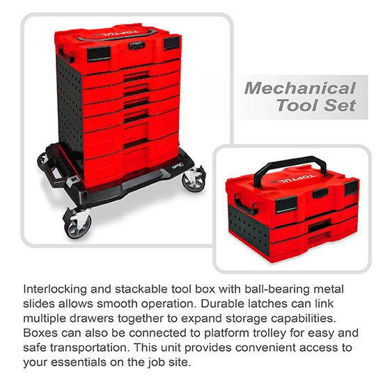 Ящик з інструментом модульний (TBCE0202, 3 секції) 134ед. TOPTUL GCZ-134A Чернігів - фото 3