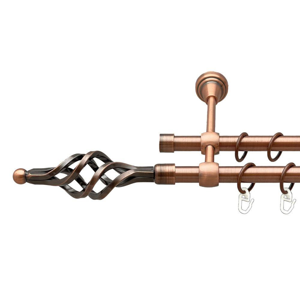 Карниз Orvit Ажур Мала металевий дворядний литий гладка труба кільце металеве Мідь 16\16 мм 140 см Львов - изображение 1