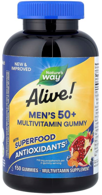 Мультивитамины для мужчин 50+ Nature's Way Alive! Men's 50+ вкус фруктов 150 таб Київ - фото 1