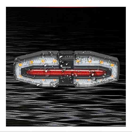 Велофонарь Waterproof LY-5510 Red+Yellow Type-C Li-Ion с указанием поворотов Бровары