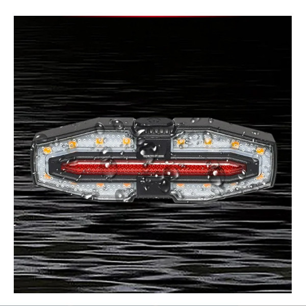 Велоліхтар Waterproof LY-5510 Red+Yellow Type-C Li-Ion із зазначенням поворотів Бровари - фото 6