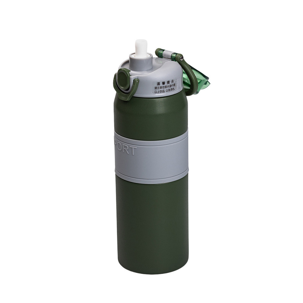 Термос 800 мл с мундштуком, зелёный Киев - изображение 2