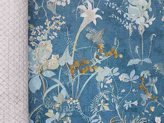 Обои виниловые на флизелине AS creation The Bos 0.53х10 растения листья цветы ягоды бирюзовые желтые Киев