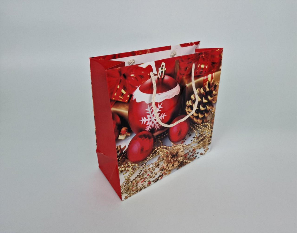 Пакети паперові подарункові, новорічні Квадрат 23*24*10 — 34 (12 шт.) Харків - фото 1