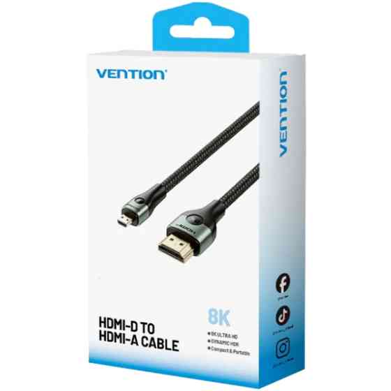 Кабель HDMI M - Micro HDMI M, 2.1 м, V2.0 8K 60Гц Aluminum Alloy Type Green Vention Винница