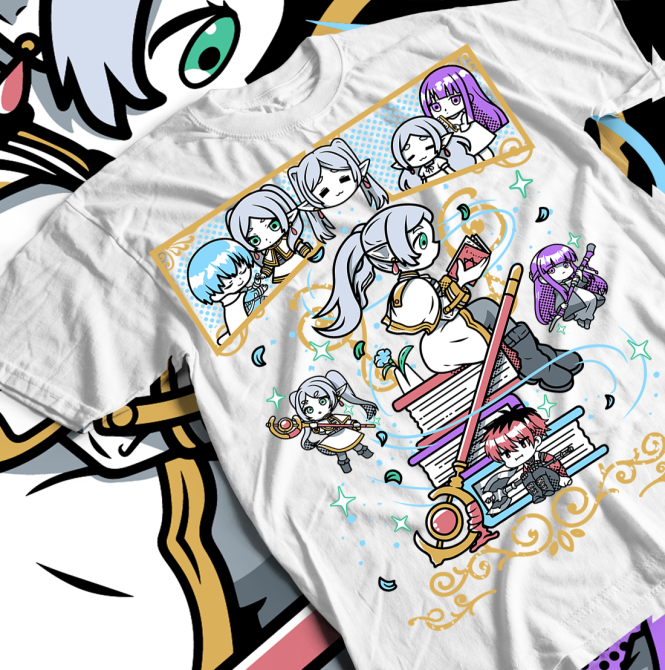 Футболка для хлопчика з аніме принтом Фріерен Кхібі Бейонд Джоурней оверсайз (зріст від 165 до 180) Чорний AnimeJ0270m Дніпро - фото 1