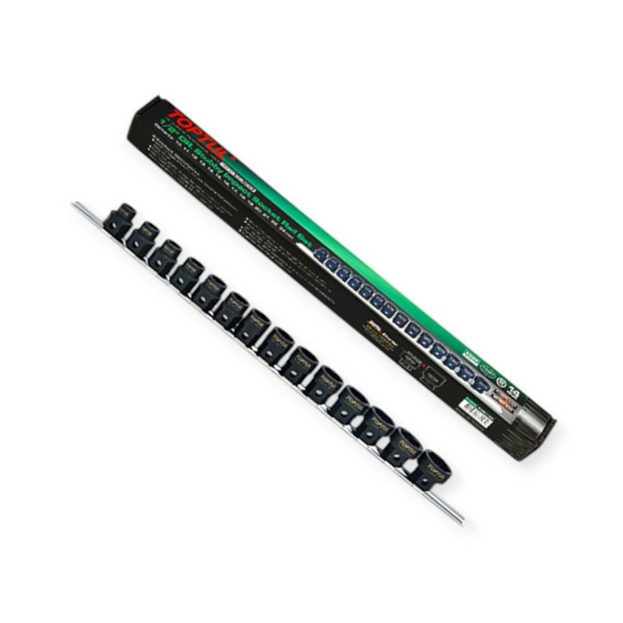 Набір ударних головок 1/2" 14 шт, 10-22, 24 мм CrMo короткі (планка) Мукачево - фото 1