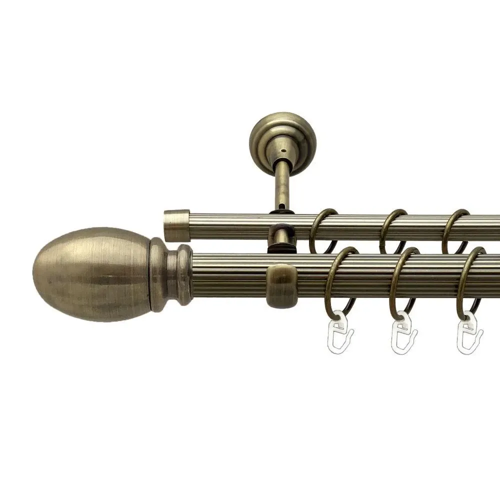 Карниз Orvit Белуно металевий дворядний відкритий рифлена труба кільце металеве Антик 25\16 мм 300 см Львов - изображение 1