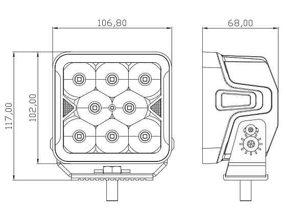 Світлодіодна фара StarLight SL-W0240S квадратна, дальнє світло WHITE + DRL 40W 4800Lm 5700K 12/24V Харків