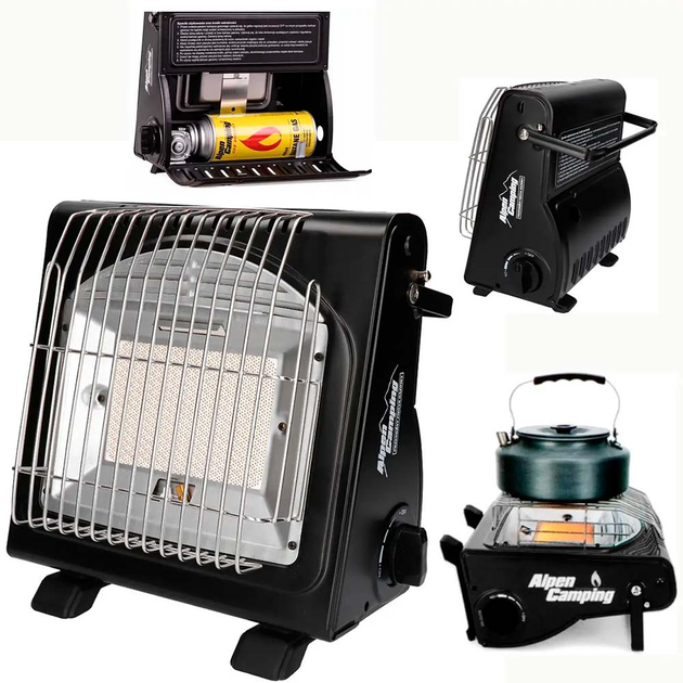 Газовий обігрівач + плита Alpen Camping IK-1100 під балон 2 в 1 Вінниця - фото 1
