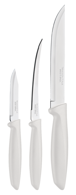 Набір ножів Tramontina Plenus light grey, 3 предмети (6740820) Київ - фото 1