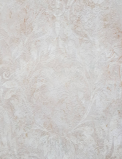 Шпалери вінілові на флізеліні гарячого тиснення DU&KA 1.06х10 вензель основа під штукатурку сірі коричневі Київ - фото 2