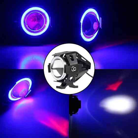 Фары-прожекторы U7 LED для мотоцикла с Angel Eyes и Devil Eyes, 3000 лм, 12-60 В Киев
