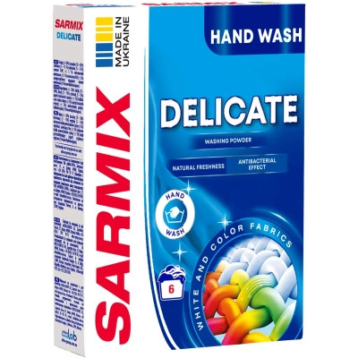 Стиральный порошок Sarmix Delicate для ручной стирки 300 г (4820268104144) Винница - изображение 1
