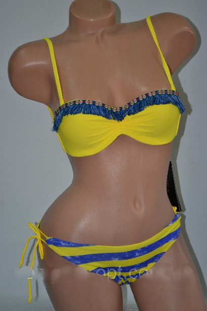 Роздільний купальник у смужку жовто-синій Київ - фото 1