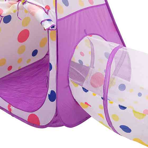 Палатка детская 3 в 1 70×70×90 см игровая палатка з тоннелем и бассейном Фиолетовая HP-S-4NDV Киев