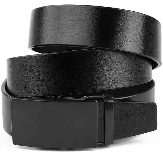 Ремень мужской с затемненной пряжкой Vintage 20302 Черный Киев