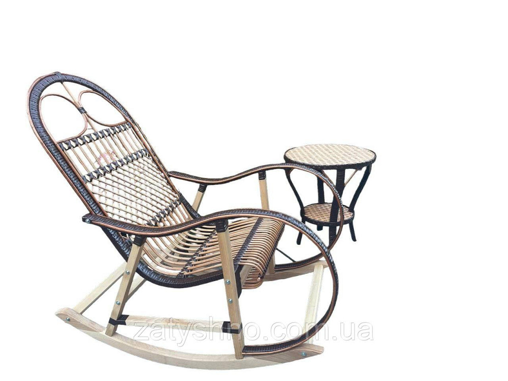 Кресло-качалка со столиком плетеное из ротангу Киев - изображение 3