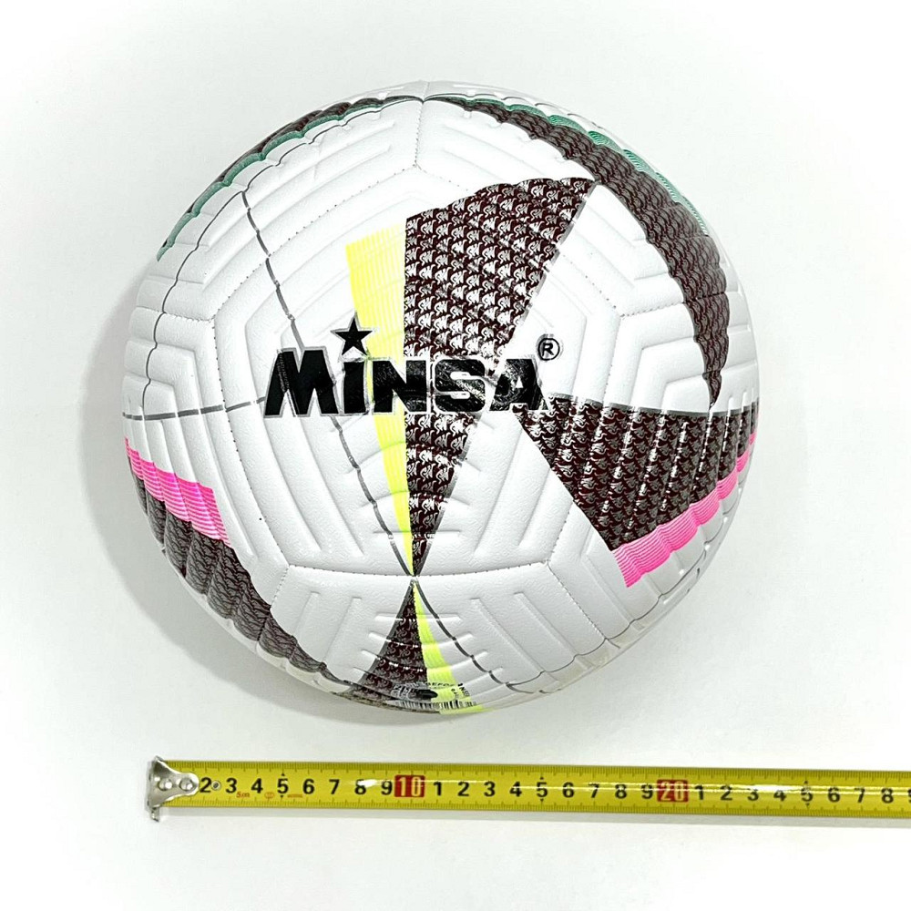 М'яч футбольний розмір 5 400-420г TPE термопластичний еластомер Біло-рожевий (MS 4295) Чернігів - фото 6