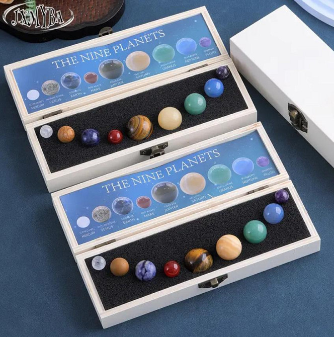 Набор из 9 планет солнечной системы из натурального камня в коробке, Декор на тему Галактики и Вселе Киев - изображение 3