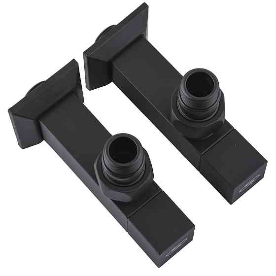 Набор Кран полуоборотный угловой с американкой SOLOMON LUX 1/2″ CUBE BLACK 8888 (1уп) Киев