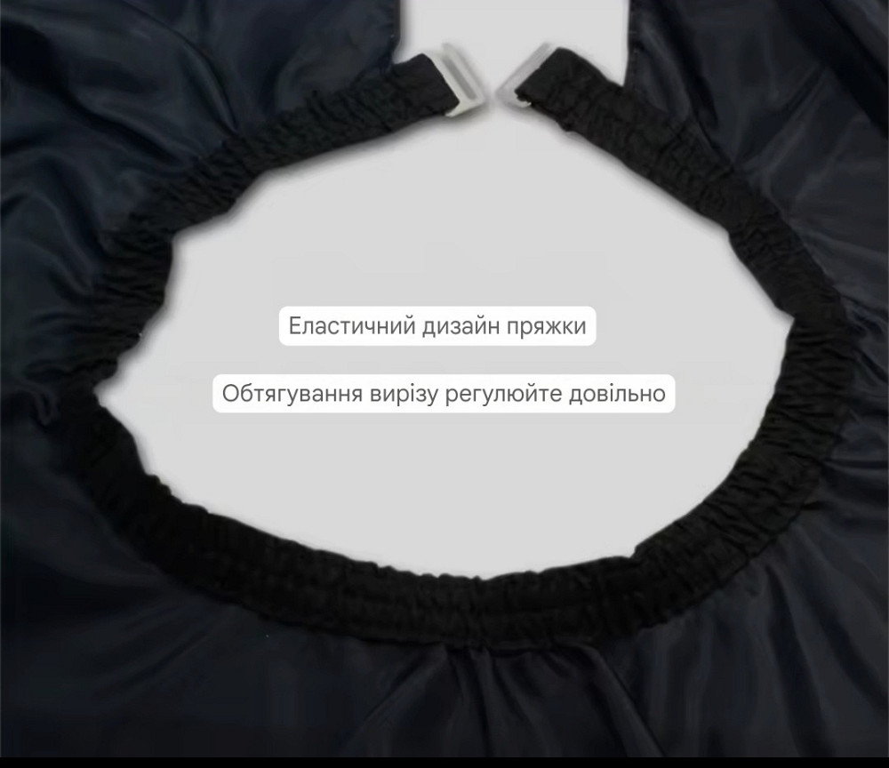 Перукарська накидка Barber Pro для стрижки та фарбування 140 на 160 см чорний Київ - фото 6