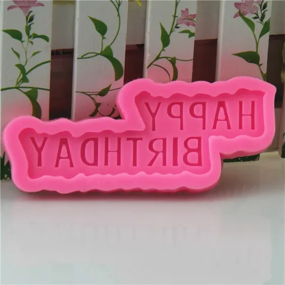 Молд силиконовый Happy Birthday 101 на 43 мм розовый Киев
